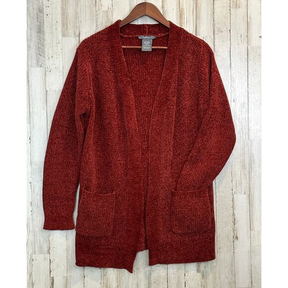 Matty M Sweaters - Matty M Cozy Cable Open Front Chenille Duster Cardigan Sweater Medium Boho